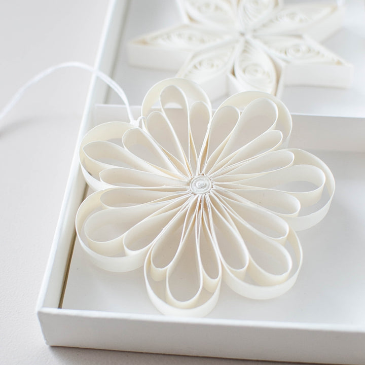 Nordic Rooms - Quilling Star Trio Paper Ornament in Off White