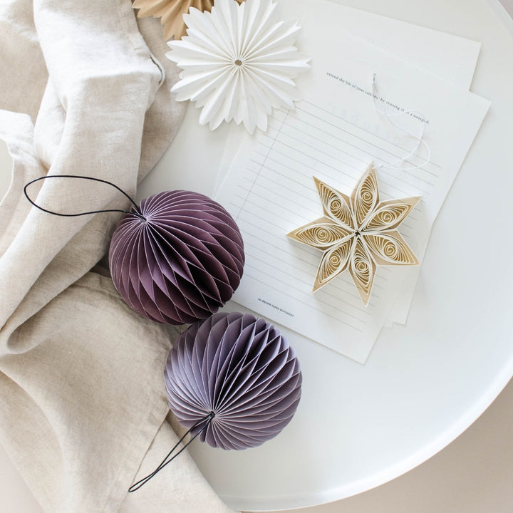 Nordic Rooms - Quilling Star Trio Paper Ornament in Off White