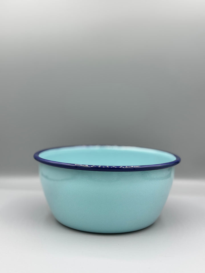 Enamel Bowl with Colourful Rim