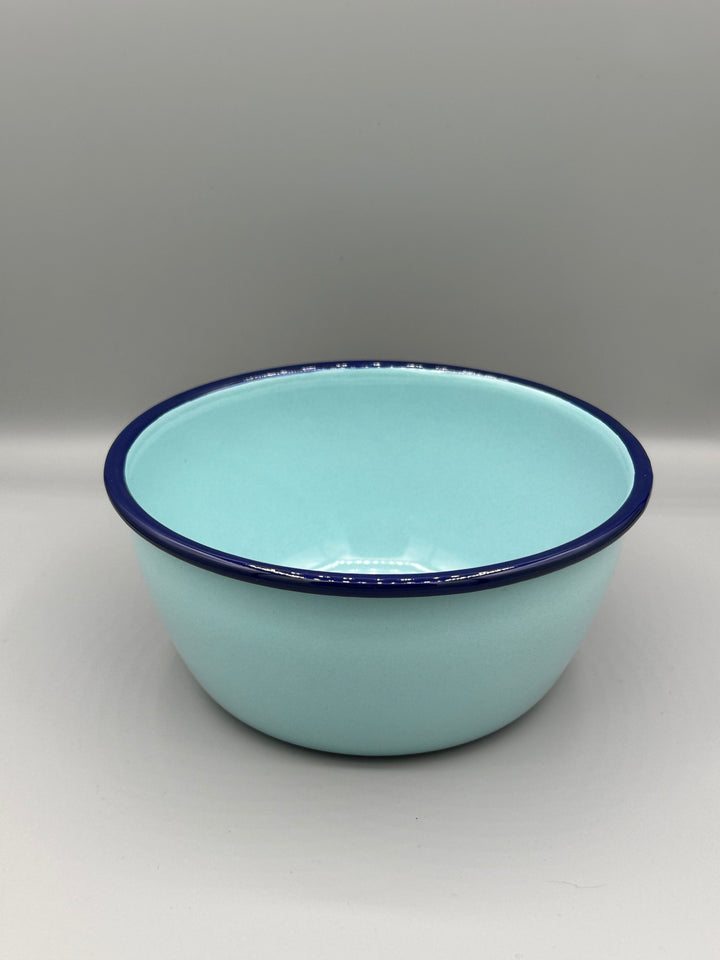 Enamel Bowl with Colourful Rim