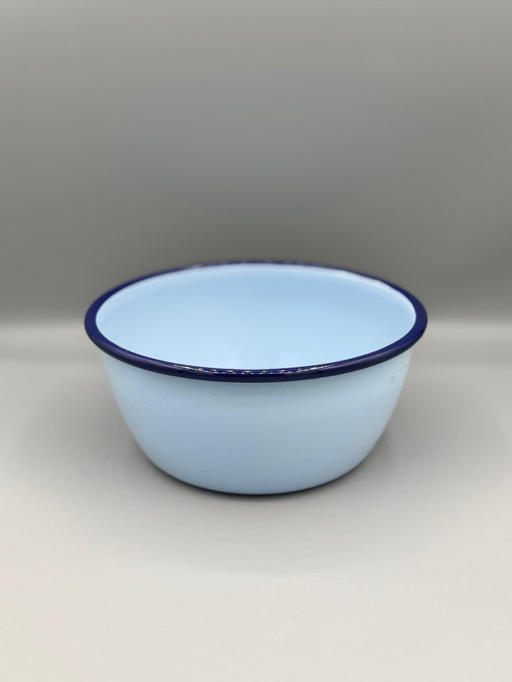 Enamel Bowl with Colourful Rim