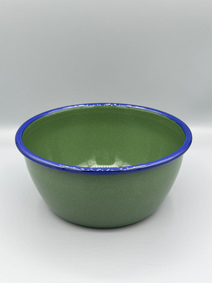 Enamel Bowl with Colourful Rim