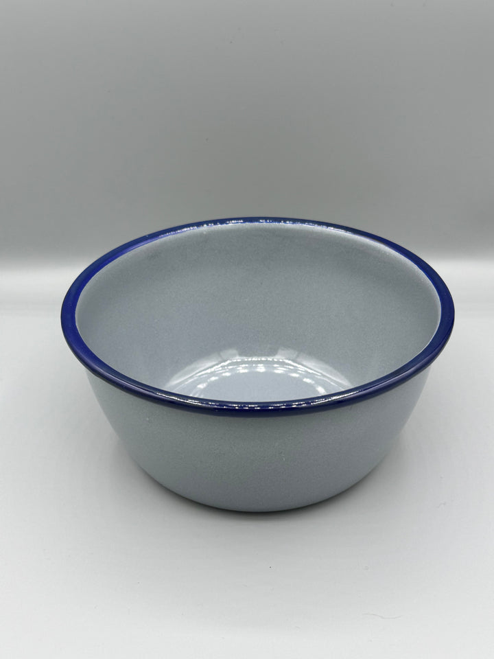 Enamel Bowl with Colourful Rim
