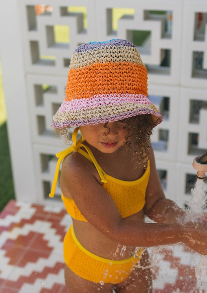 Acorn Kids | Astrid Crochet Hat in Sand and Multi - Baby & Kids