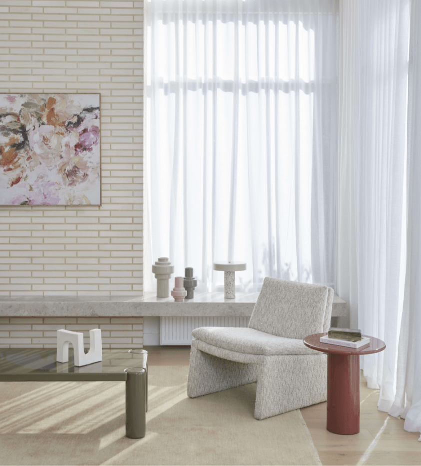 Austin Accent Chair Off White & Taupe - Armchair