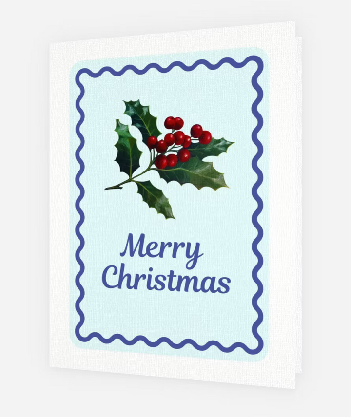 Christmas Card - Retro Holly
