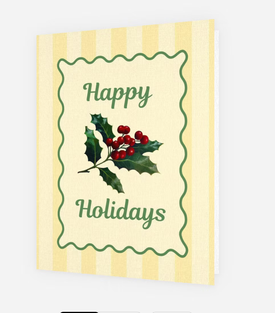 Christmas Card - Retro Holly
