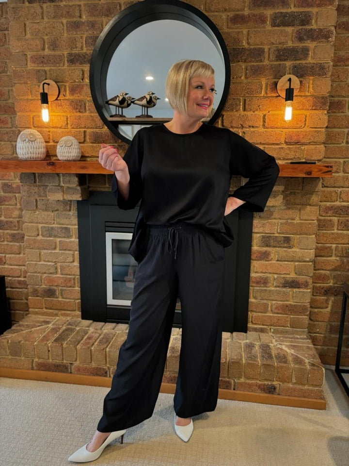 Bamboo Long Sleeve T-Shirt - Black - Separates