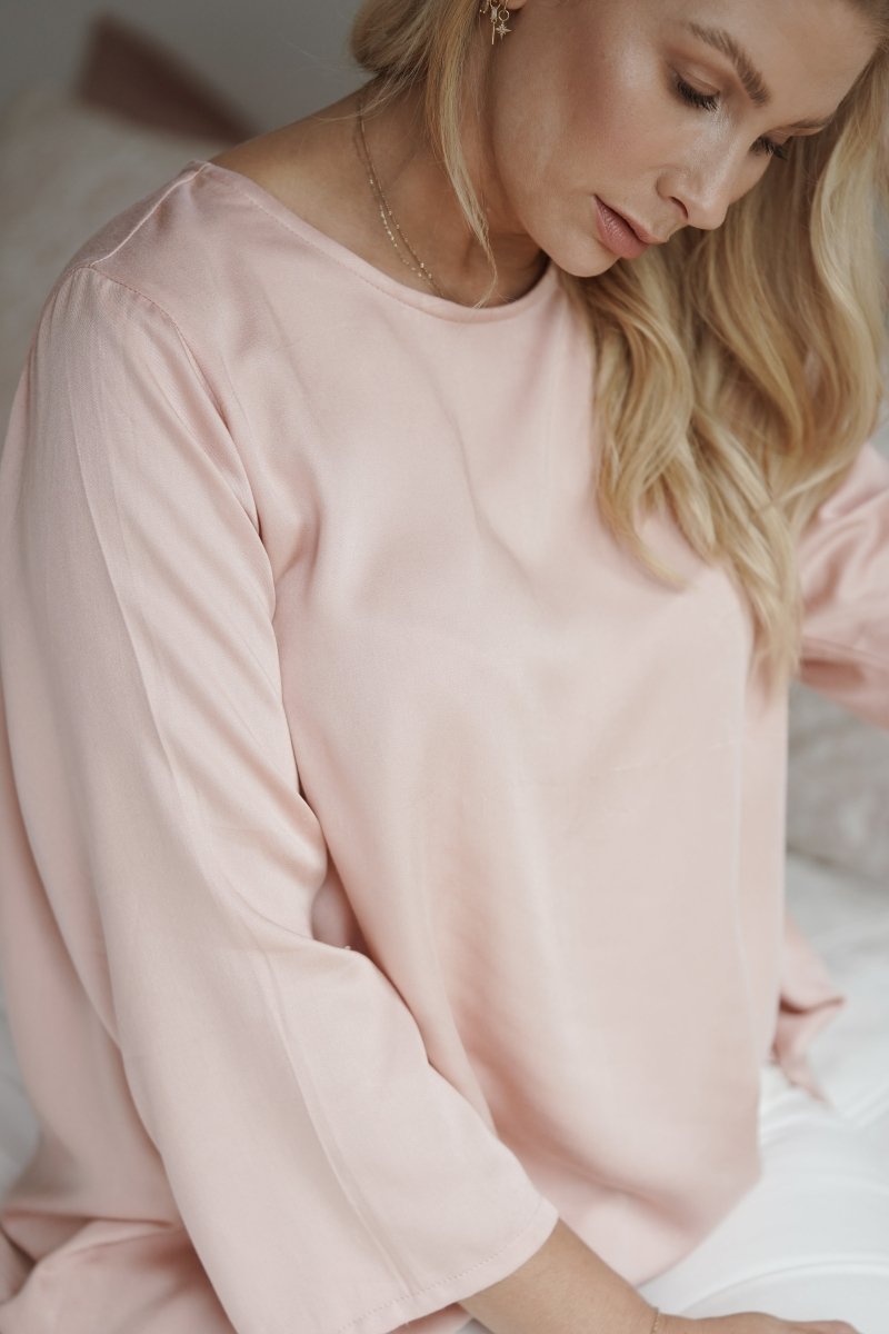 Bamboo Long Sleeve Top in Pink - Separates