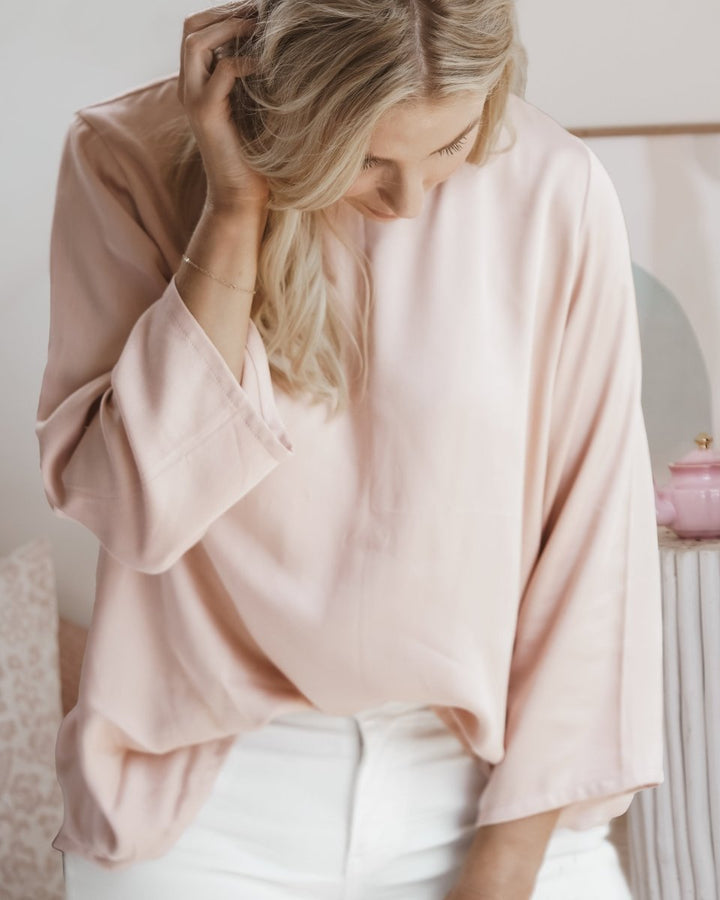 Bamboo Long Sleeve Top in Pink - Separates