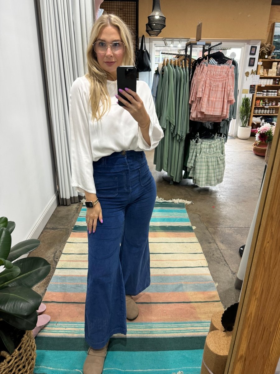 Bamboo Long Sleeve Top in White - Separates