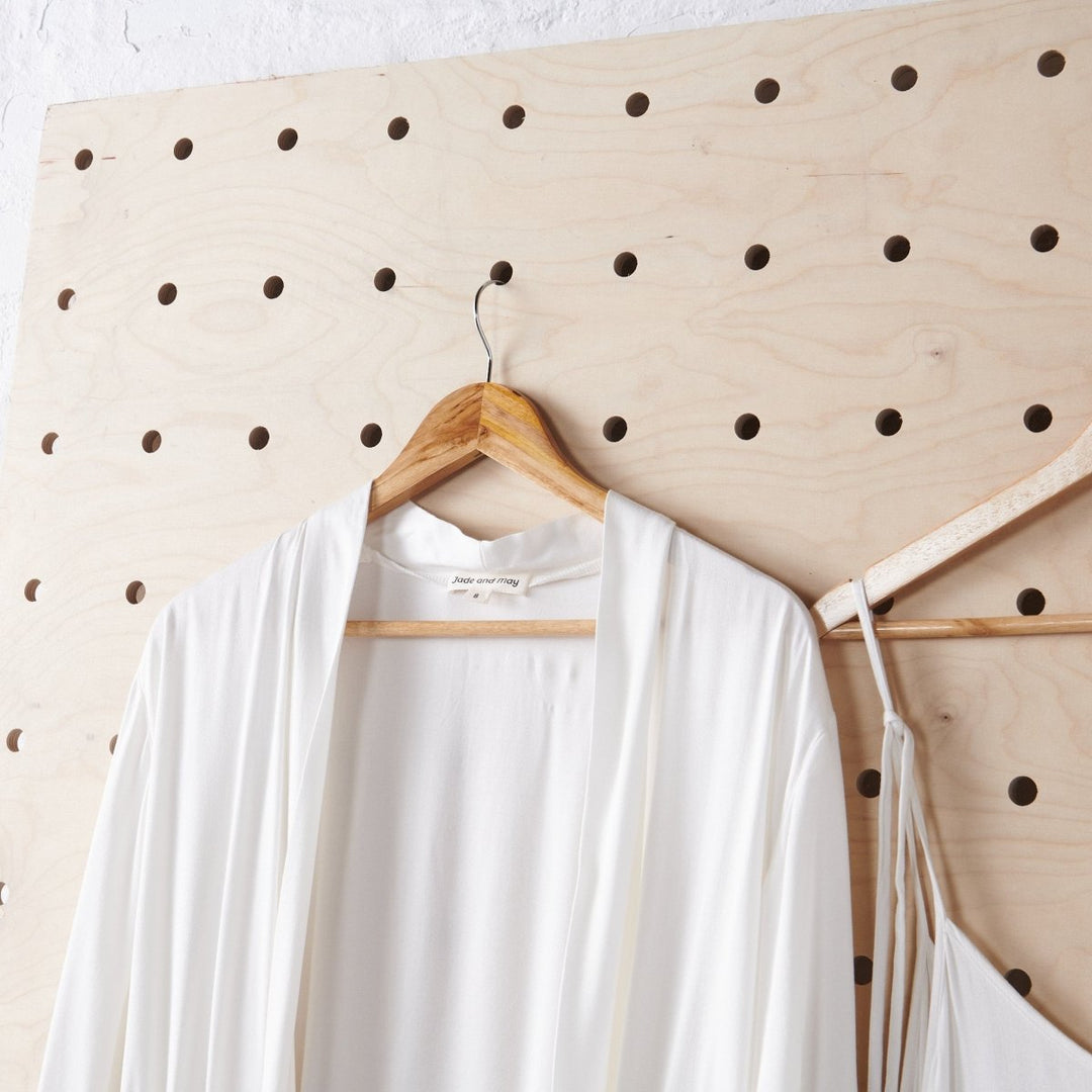 Bamboo Pyjama & Bathrobe Bundle in White - Cami & Short Set - Bundles
