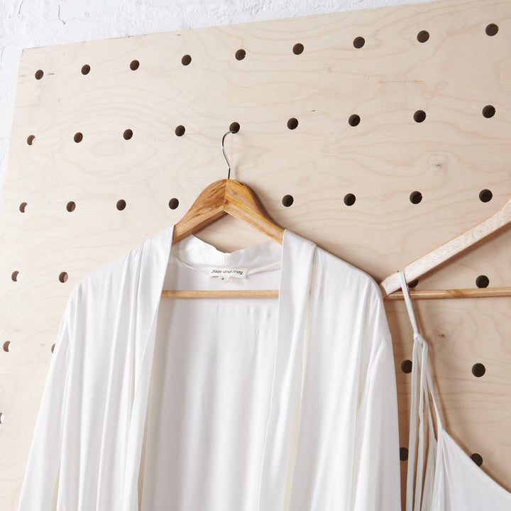 Bamboo Pyjama & Bathrobe Bundle in White - Cami & Short Set - Bundles