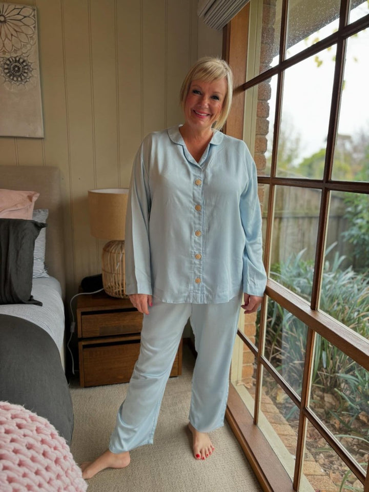 Bamboo Pyjama - Classic Set in Baby Blue - Pyjamas