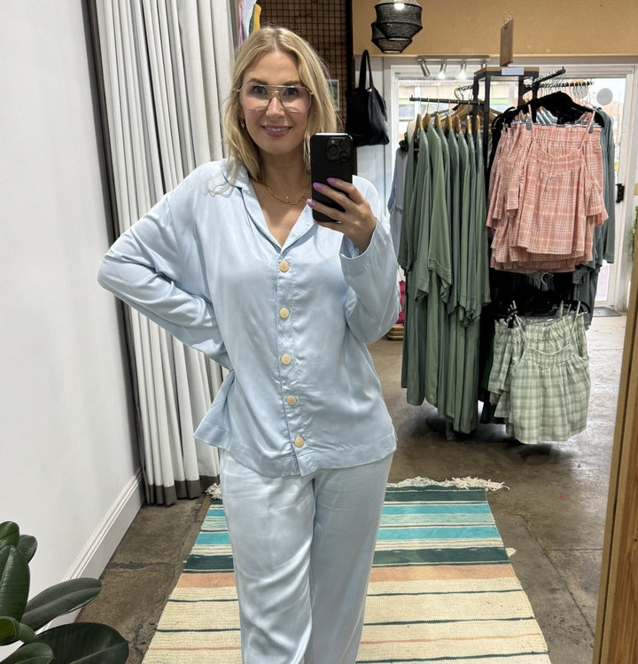 Bamboo Pyjama - Classic Set in Baby Blue - Pyjamas