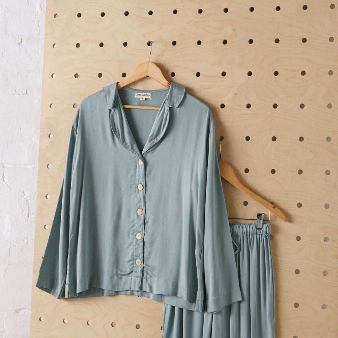 Bamboo Pyjama - Classic Set in Eucalyptus - Pyjamas