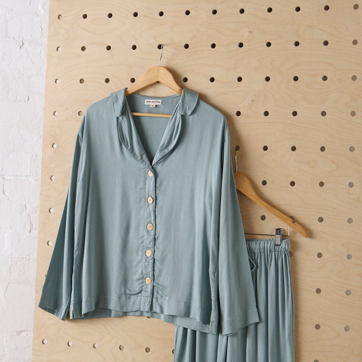 Bamboo Pyjama - Classic Set in Eucalyptus - Pyjamas