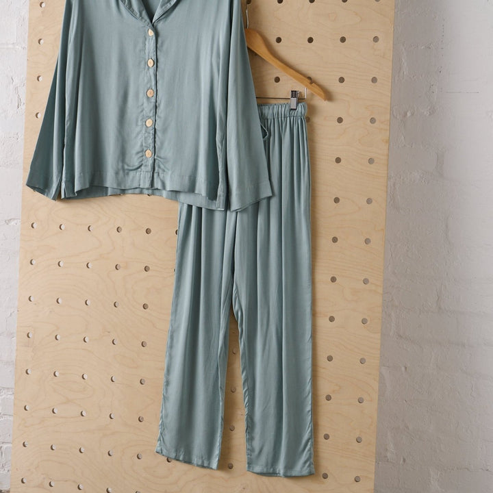 Bamboo Pyjama - Classic Set in Eucalyptus - Pyjamas