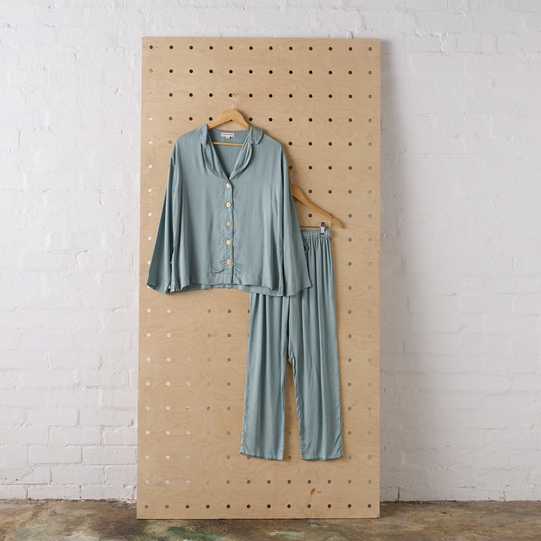 Bamboo Pyjama - Classic Set in Eucalyptus - Pyjamas