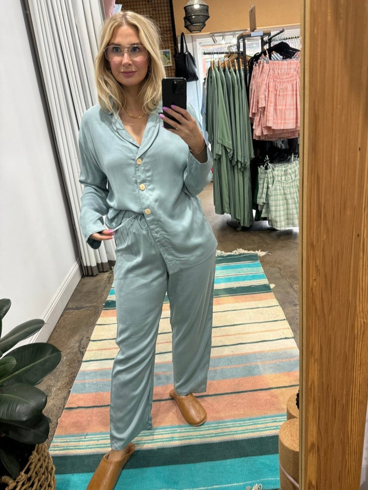 Bamboo Pyjama - Classic Set in Eucalyptus - Pyjamas