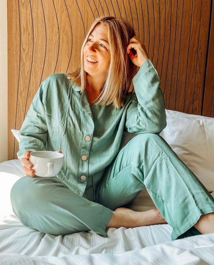 Bamboo Pyjama - Classic Set in Sage Green - Pyjamas