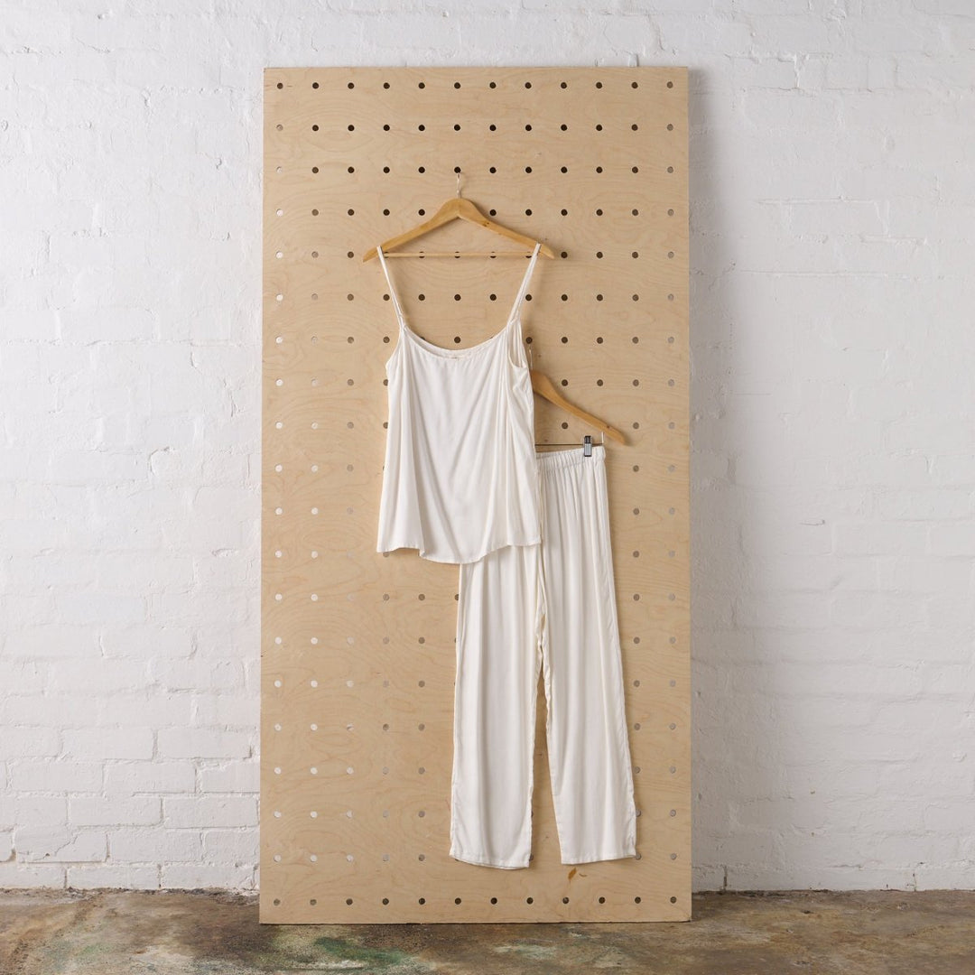 Bamboo Pyjama Set - Cami and Pant in White - Pyjamas