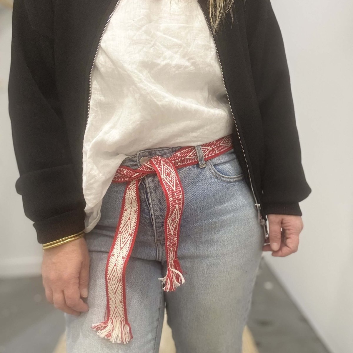 Bands Of L A Red Natural Print Woven Belt Jade And May bands-of-l-a-red-natural-print-woven-belt-jade-and-may