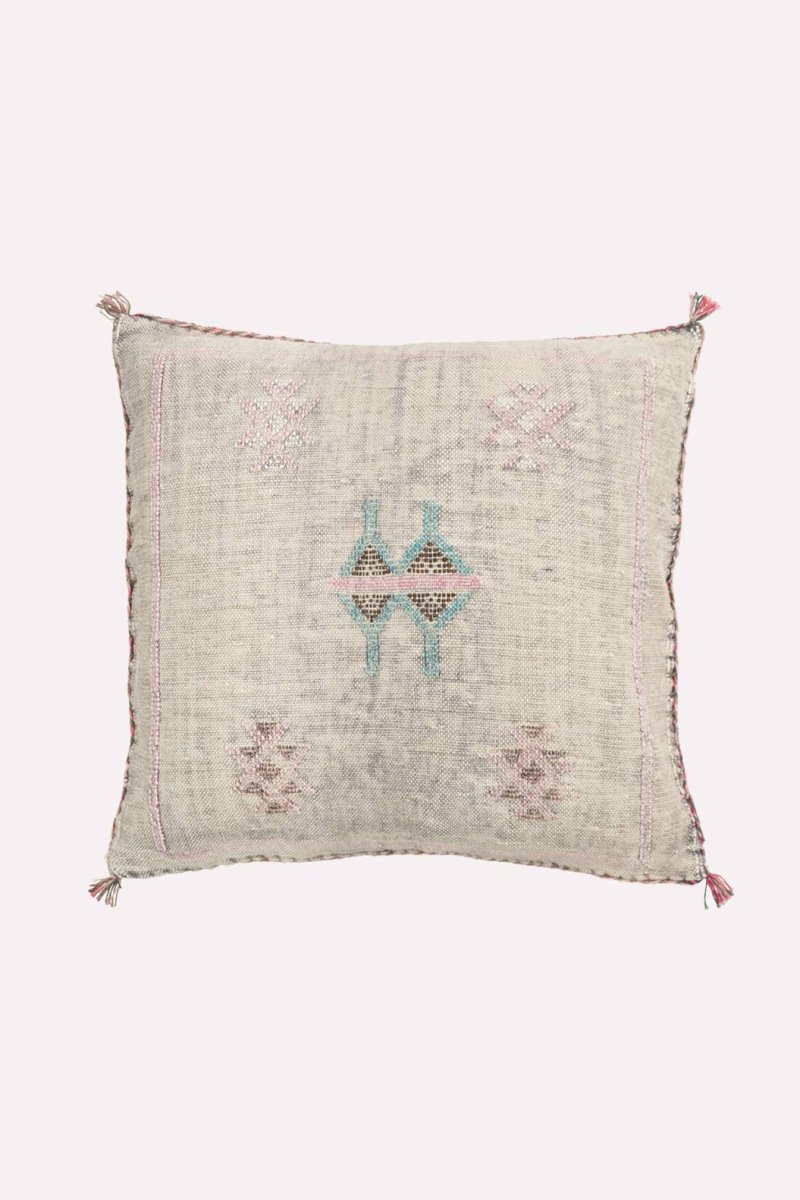 Moroccan Cactus Silk Cushion in Grey - Cushion Cover