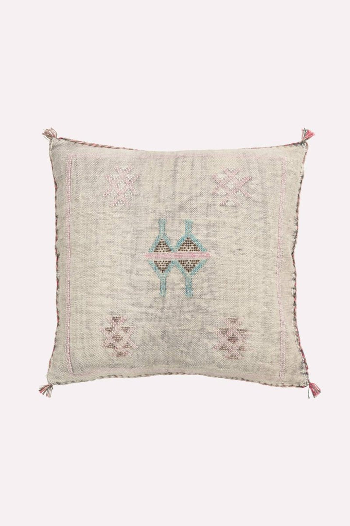 Moroccan Cactus Silk Cushion in Grey - Cushion Cover