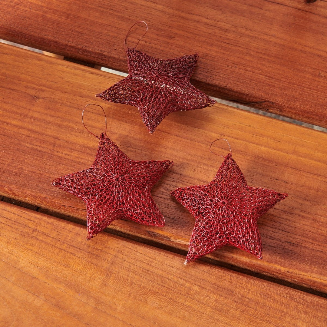 Christmas Stars | Crocheted Wire Stars - Christmas Decorations