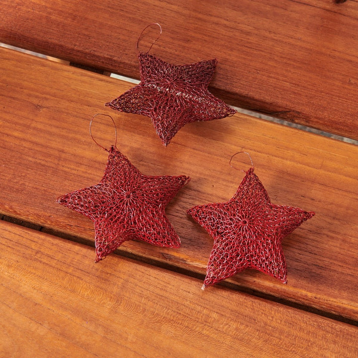 Christmas Stars | Crocheted Wire Stars - Christmas Decorations