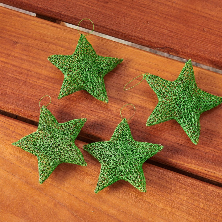Christmas Stars | Crocheted Wire Stars - Christmas Decorations
