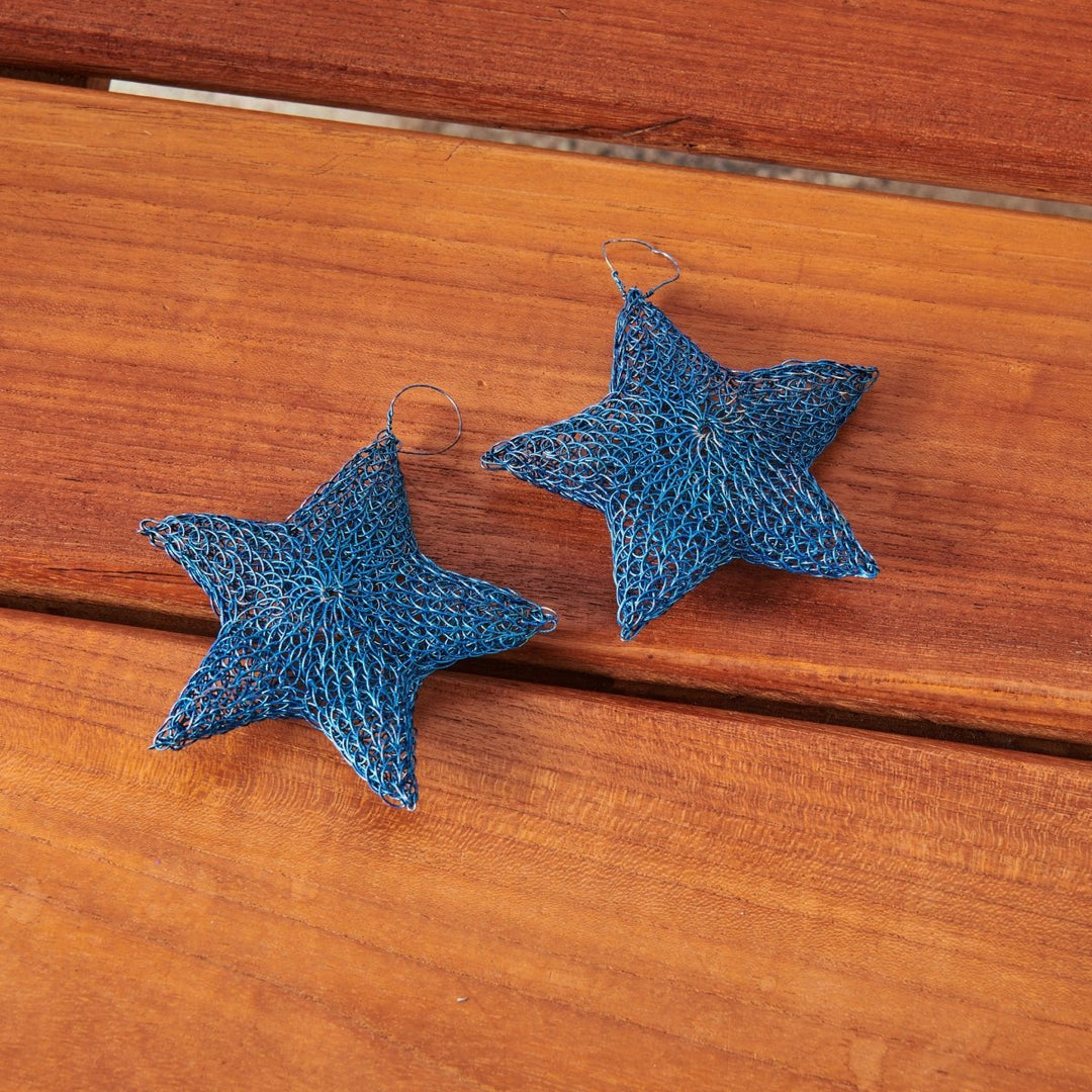 Christmas Stars | Crocheted Wire Stars - Christmas Decorations