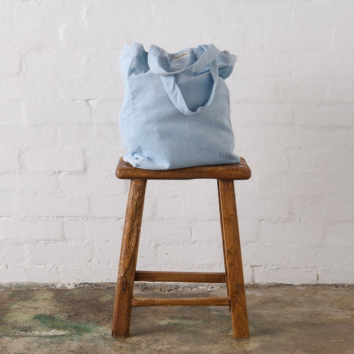 Cord Tote Bag in Baby Blue - Cord Tote Bag