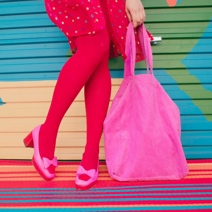Cord Tote Bag in Fuchsia - Cord Tote Bag