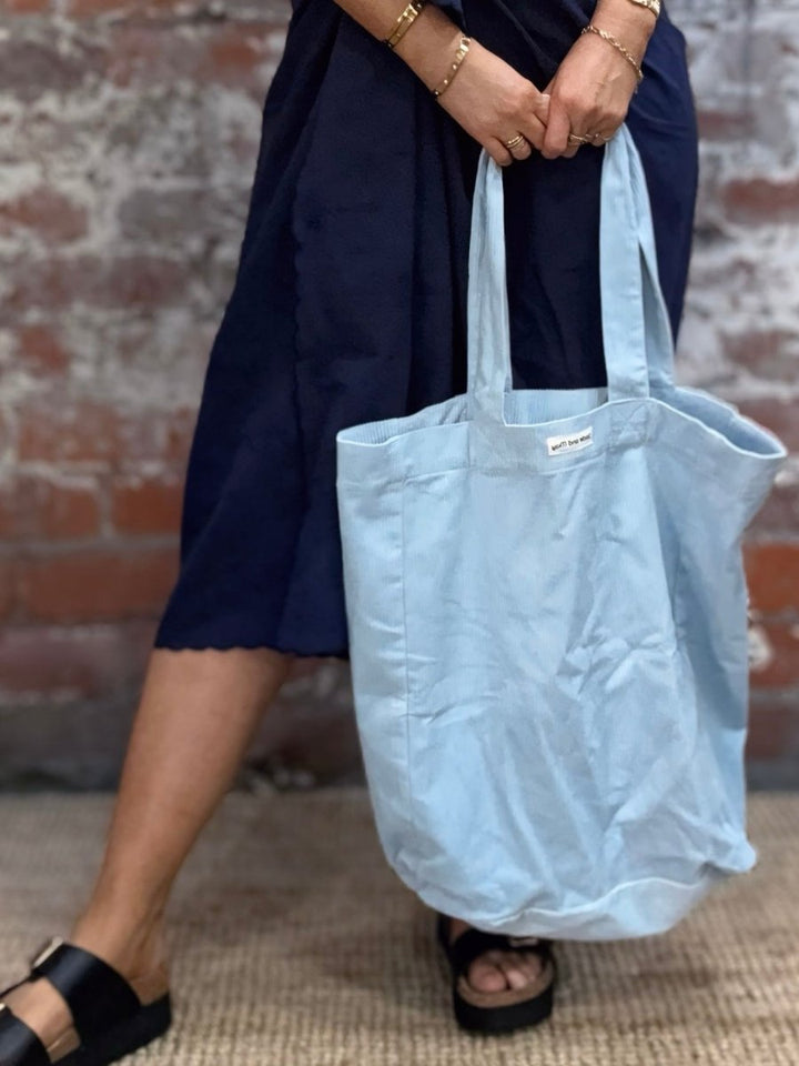 Cord Tote Bag in Baby Blue | For Everyday - Cord Tote Bag