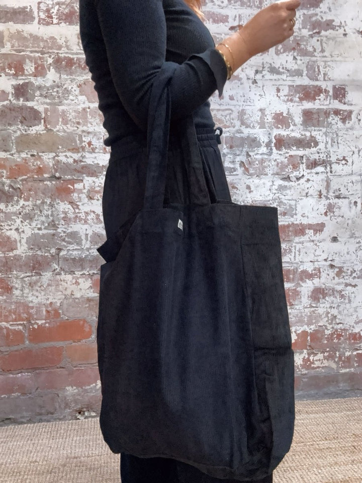 Cord Tote Bag in Black - Cord Tote Bag