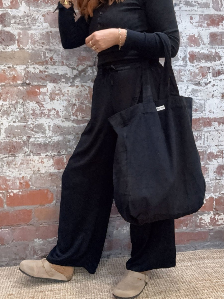 Cord Tote Bag in Black - Cord Tote Bag