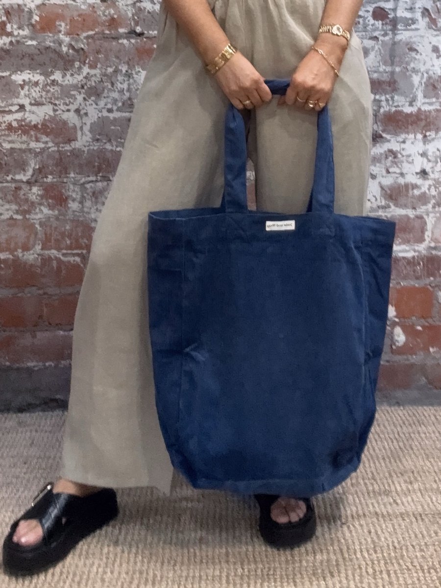 Cord Tote Bag in Blue for Everyday - Tote Bag