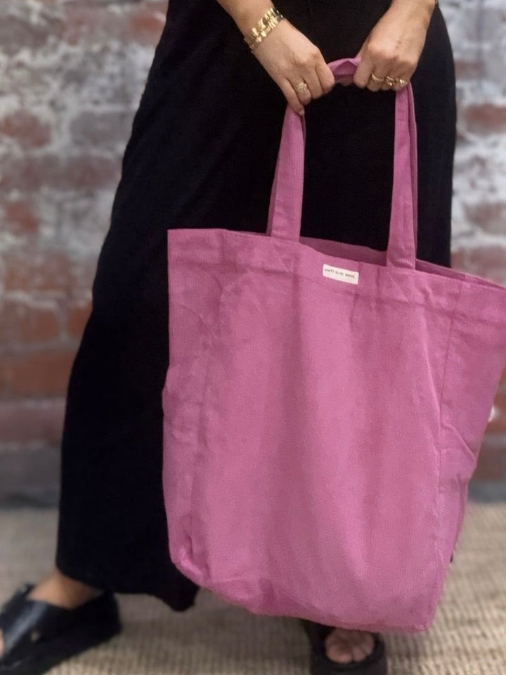 Cord Tote Bag in Fuchsia | An Everyday Essential - Cord Tote Bag
