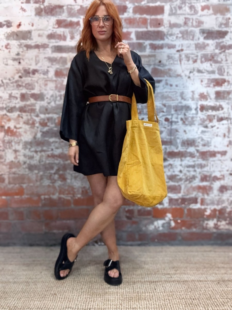 Cord Tote Bag - Mustard - Cord Tote Bag