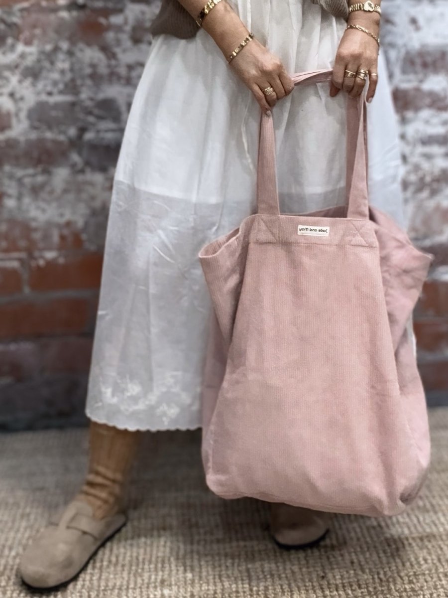 Cord Tote Bag - Pink - Cord Tote Bag