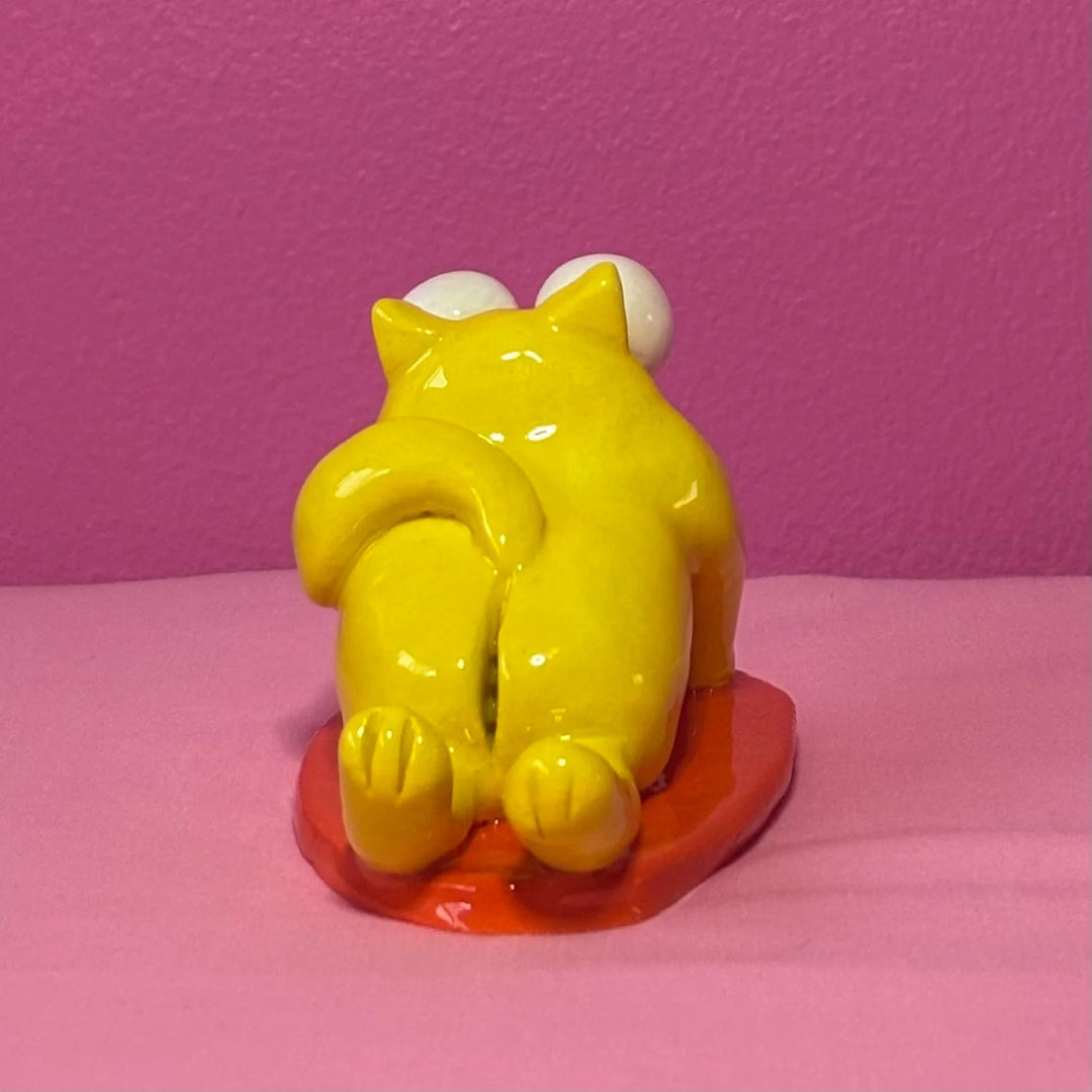 Darihan - Yoga Cat Clay Figure - Art - geelong artist