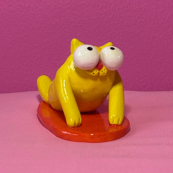 Darihan - Yoga Cat Clay Figure - Art - Geelong artist