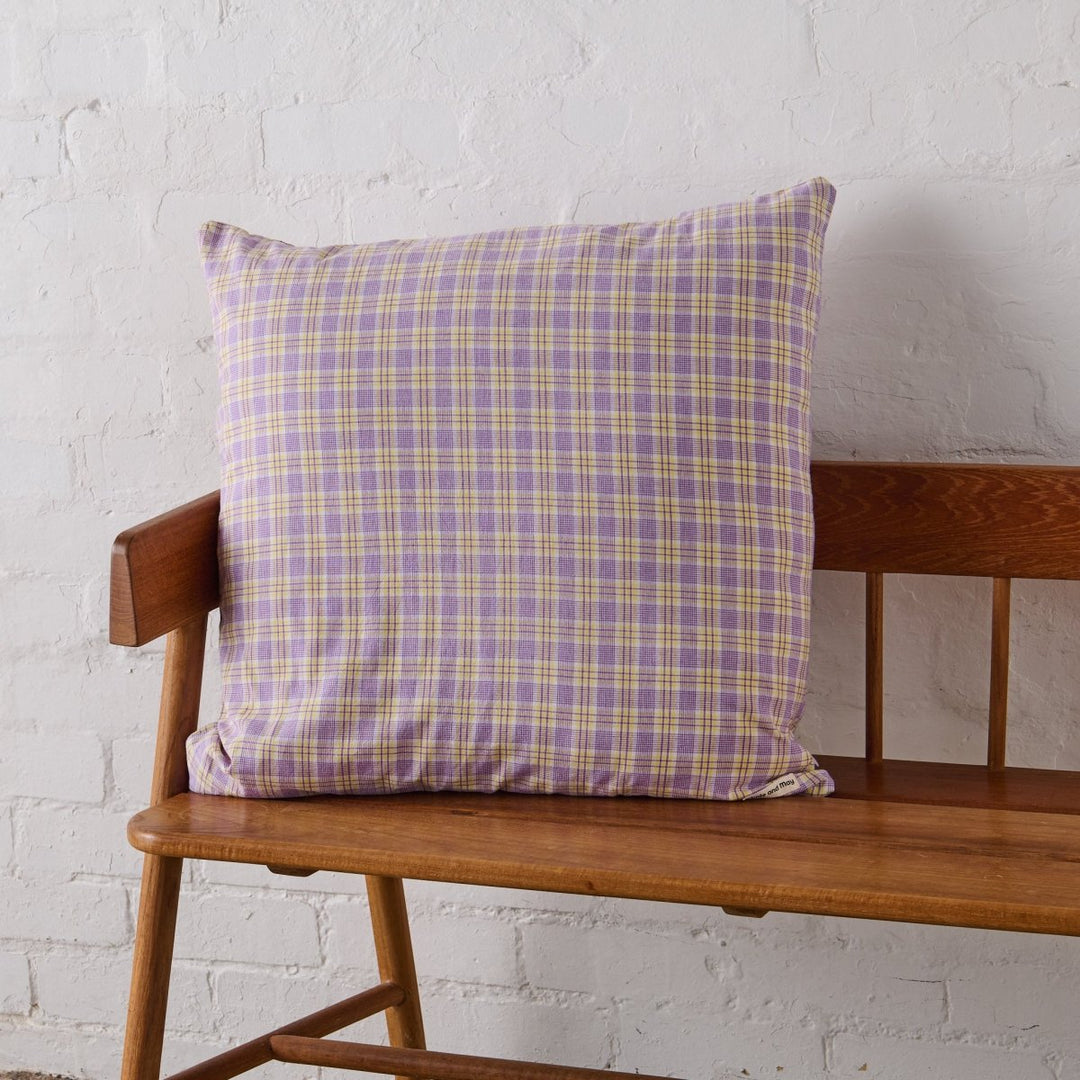 European Pillowcase in Purple & Yellow Tartan - Pillowcase