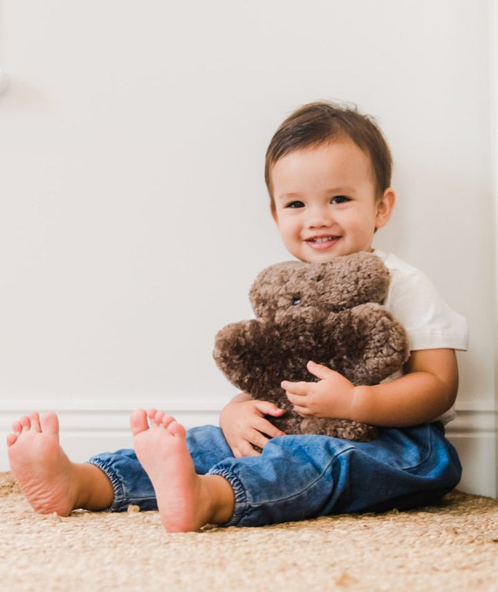 Flatout Bear - Chocolate - Toys- sheepskin baby bear