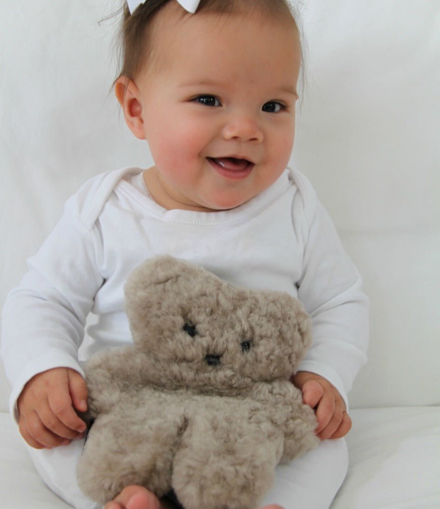 Flatout Bear - Latte - Toys - sheepskin teddy bear