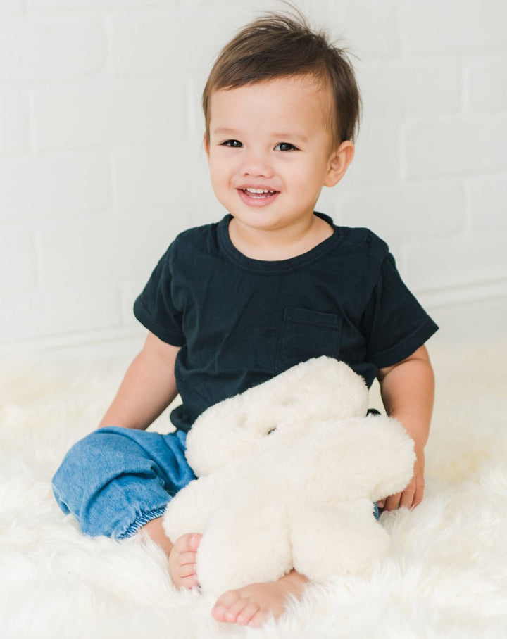 Flatout Bear - Milk - Toys - sheepskin teddy bear