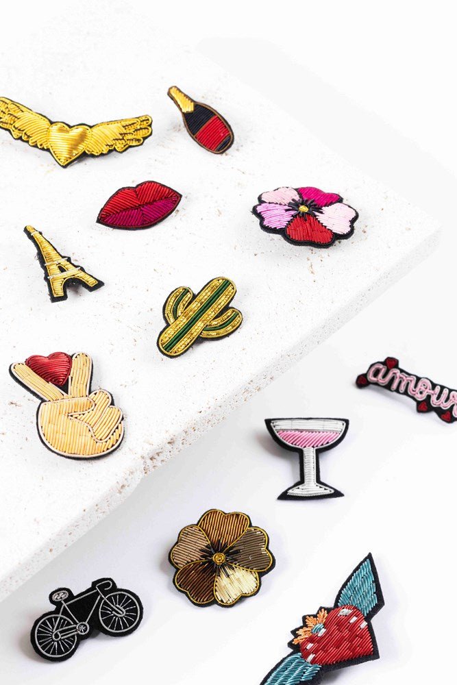 French Embroidered Brooches - Parisian Cool - Brooch
