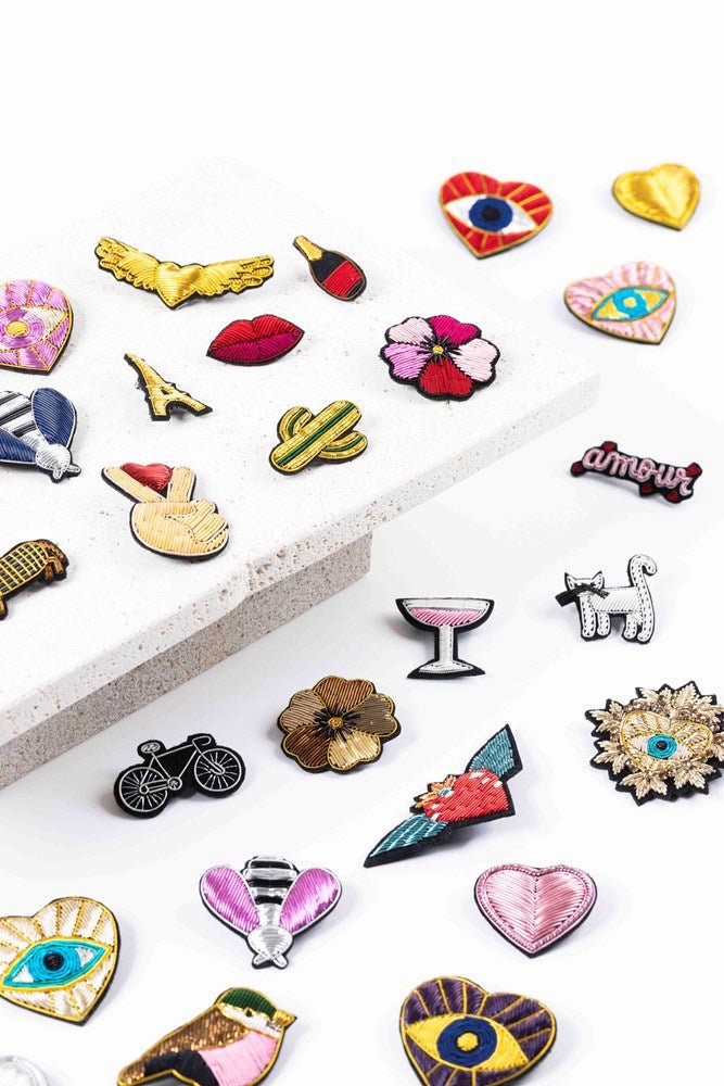 French Embroidered Brooches - Parisian Cool - Brooch